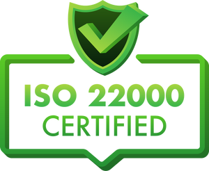 ISO 22000 Certified badge, icon. Certification stamp. Flat d