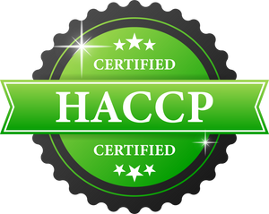 HACCP certified green rubber stamp with green rubber on whit